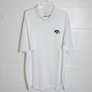 Nike White Dry Fit Polo Iowa Hawkeye Baseball 3XL